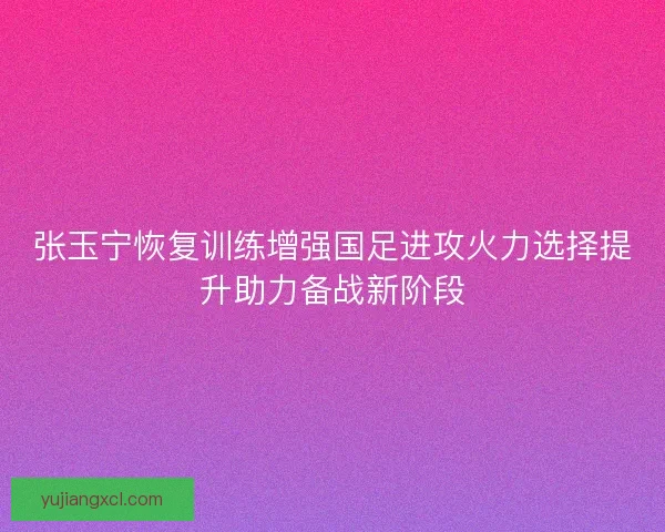 张玉宁恢复训练增强国足进攻火力选择提升助力备战新阶段